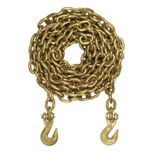 Load image into Gallery viewer, CURT 80308 25' Transport Binder Safety Chain with 2 Clevis Hooks (18,800 lbs, Yellow Zinc)