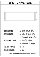 Load image into Gallery viewer, CSF Cooling - Racing &amp; High Performance Division 8030 Dual-Pass Cross Flow Heat Exchanger with 3/4" slip-on connections