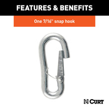 Load image into Gallery viewer, CURT 80313 27" Safety Chain with 1 Snap Hook (5,000 lbs, Clear Zinc)