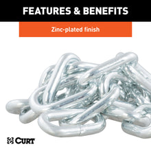 Load image into Gallery viewer, CURT 80313 27" Safety Chain with 1 Snap Hook (5,000 lbs, Clear Zinc)