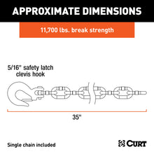 Load image into Gallery viewer, CURT 80314 35" Safety Chain with 1 Clevis Hook (11,700 lbs, Clear Zinc)