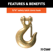 Load image into Gallery viewer, CURT 80314 35" Safety Chain with 1 Clevis Hook (11,700 lbs, Clear Zinc)
