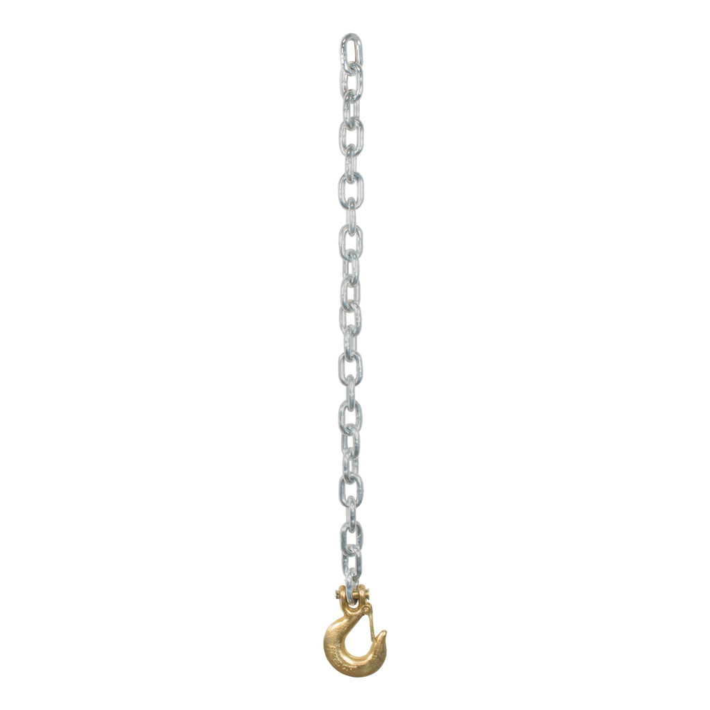 CURT 80315 35" Safety Chain with 1 Clevis Hook (16,200 lbs, Yellow Zinc)