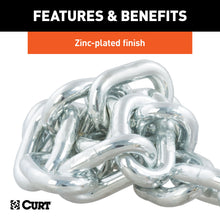 Load image into Gallery viewer, CURT 80315 35" Safety Chain with 1 Clevis Hook (16,200 lbs, Yellow Zinc)