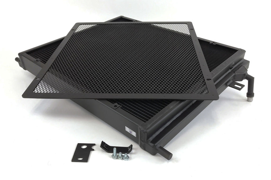 CSF Cooling - Racing & High Performance Division 8075V BMW F8X M3/M4 Front Mount Heat Exchanger w/ rock guard - Black for Select BMW M2, BMW M3, BMW M4, BMW i8