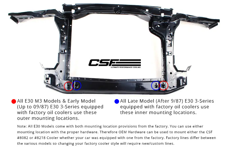 CSF Cooling - Racing & High Performance Division 8092 BMW E30 Oil Cooler w/ fittings for OEM style and AN-10 male connections for Select BMW 325i, BMW 325iX, BMW 325is