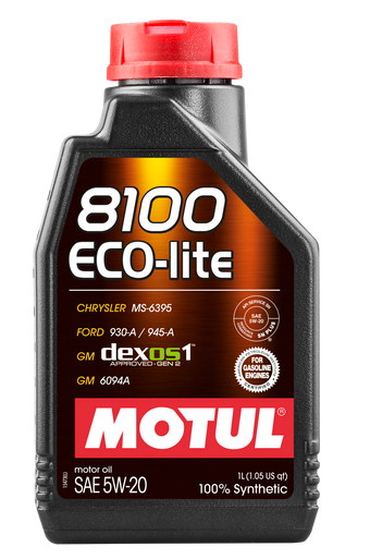 Motul 109102 8100 Eco-Lite 5W20 Synthetic Engine Oil - 1L