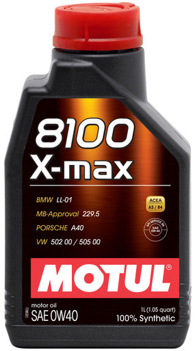 Motul 104531 8100 X-Max 0W40 Synthetic Engine Oil - 1L