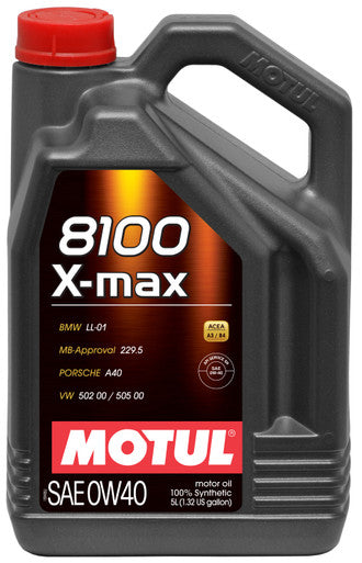 Motul 104533 8100 X-Max 0W40 Synthetic Engine Oil - 5L