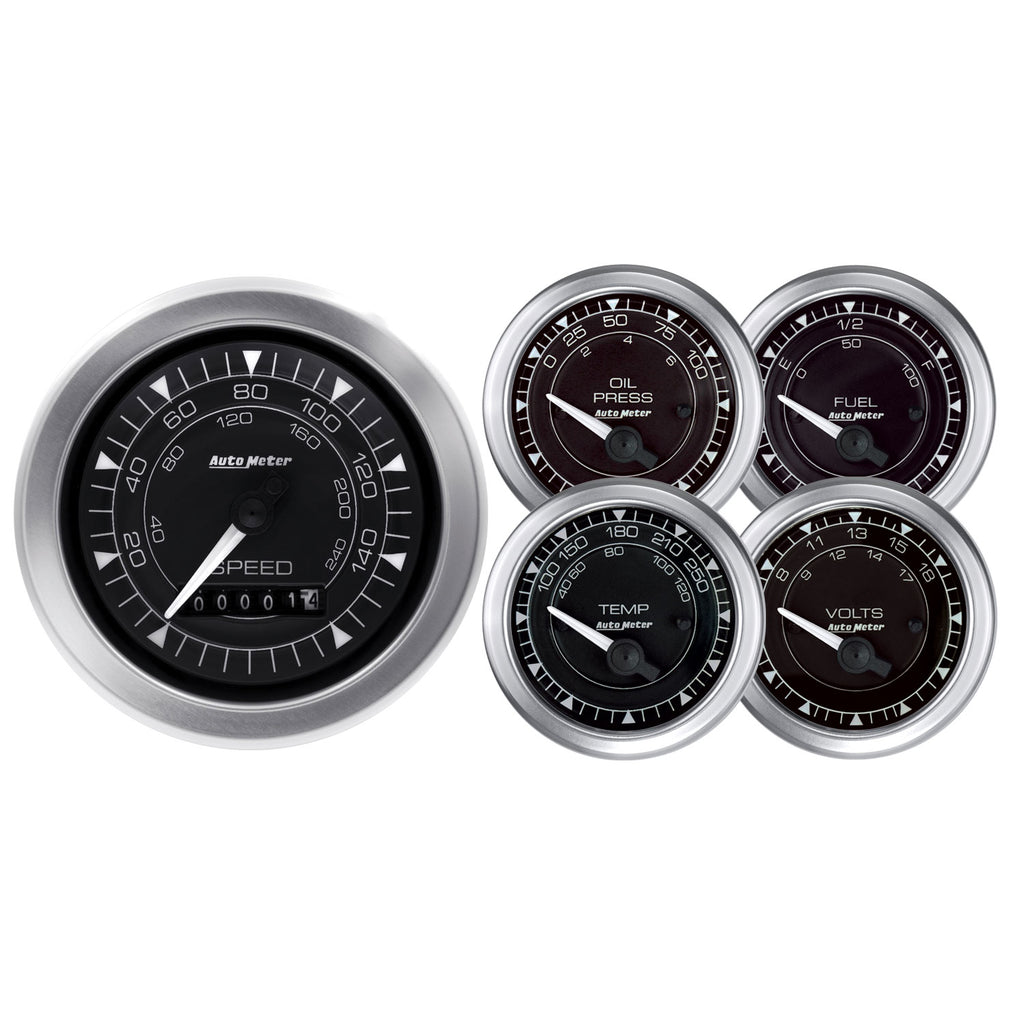AutoMeter 8100 GAUGE KIT, 5 PC., 3 3/8" & 2 1/16", ELEC. SPEEDOMETER, CHRONO