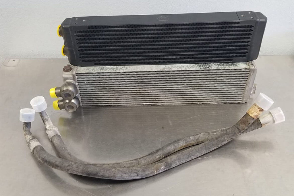 CSF Cooling - Racing & High Performance Division 8110 Universal Dual-Pass Oil Cooler / IROC Porsche / M22x1.5 / 24L x 5.75H x 2.16W