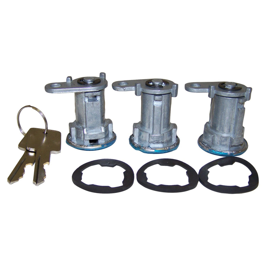 Crown Automotive Jeep Replacement 8122874K3 Door Cylinder Kit for Select 81-90 CJs, YJ w/ Full Steel Doors, XJ and  MJ
