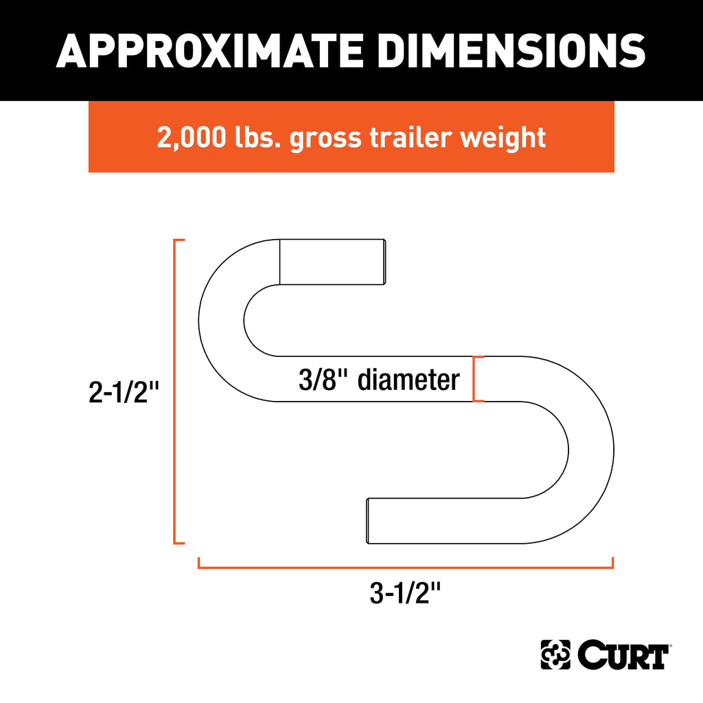 CURT 81260 Certified 3/8" S-Hook (2,000 lbs.)