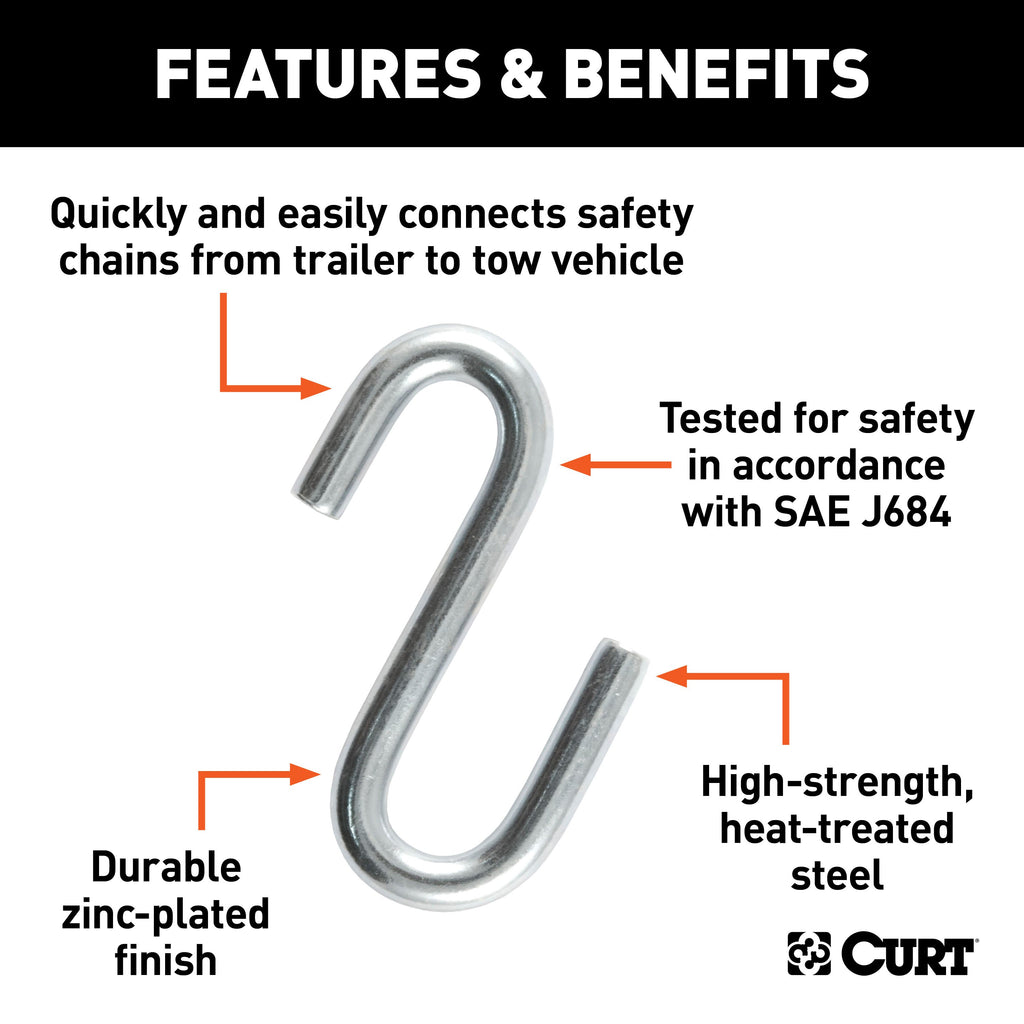 CURT 81260 Certified 3/8" S-Hook (2,000 lbs.)