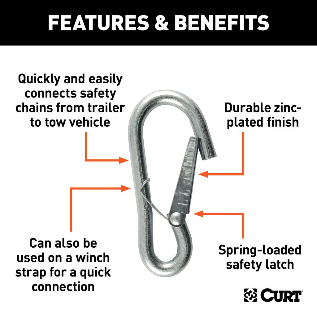 CURT 81261 3/8" Snap Hook (2,000 lbs, Packaged)