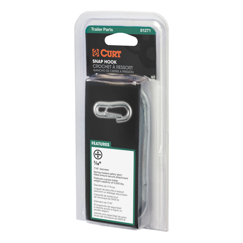 CURT 81271 7/16" Snap Hook (5,000 lbs, Packaged)