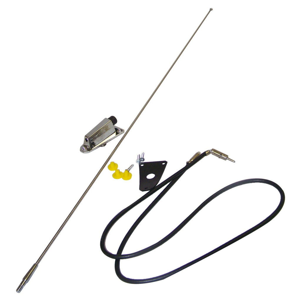 Crown Automotive Jeep Replacement 8127842K Chrome Antenna Kit for 1975-1995 Jeep CJ's & YJ Wrangler, Includes Bracket for Select Jeep CJ5, Jeep CJ6, Jeep CJ7, Jeep Scrambler, Jeep Wrangler