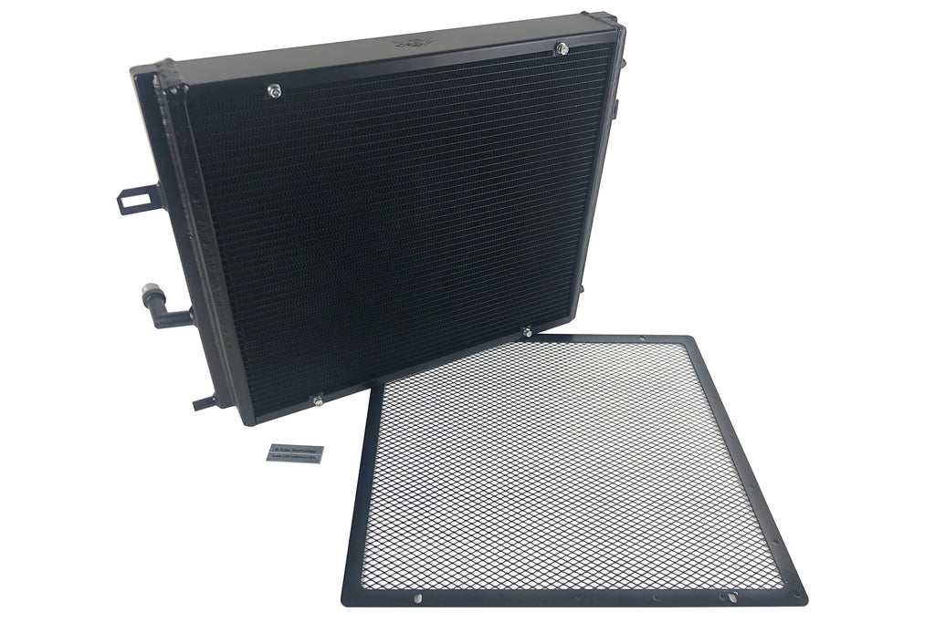 CSF Cooling - Racing & High Performance Division 8131B BMW F3X/F2X B58/B48 Triple-Pass Heat Exchanger w/ Rock Guard - Black for Select BMW 230i, BMW 230i xDrive, BMW 330e, BMW 330i, BMW 330i GT xDrive, BMW 330i xDrive, BMW 340i, BMW 340i GT xDrive, BMW