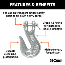 Load image into Gallery viewer, CURT 81340 5/16" Clevis Grab Hook (3,900 lbs, 7/16" Pin)