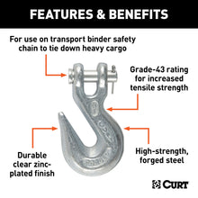 Load image into Gallery viewer, CURT 81350 3/8" Clevis Grab Hook (5,400 lbs, 1/2" Pin)