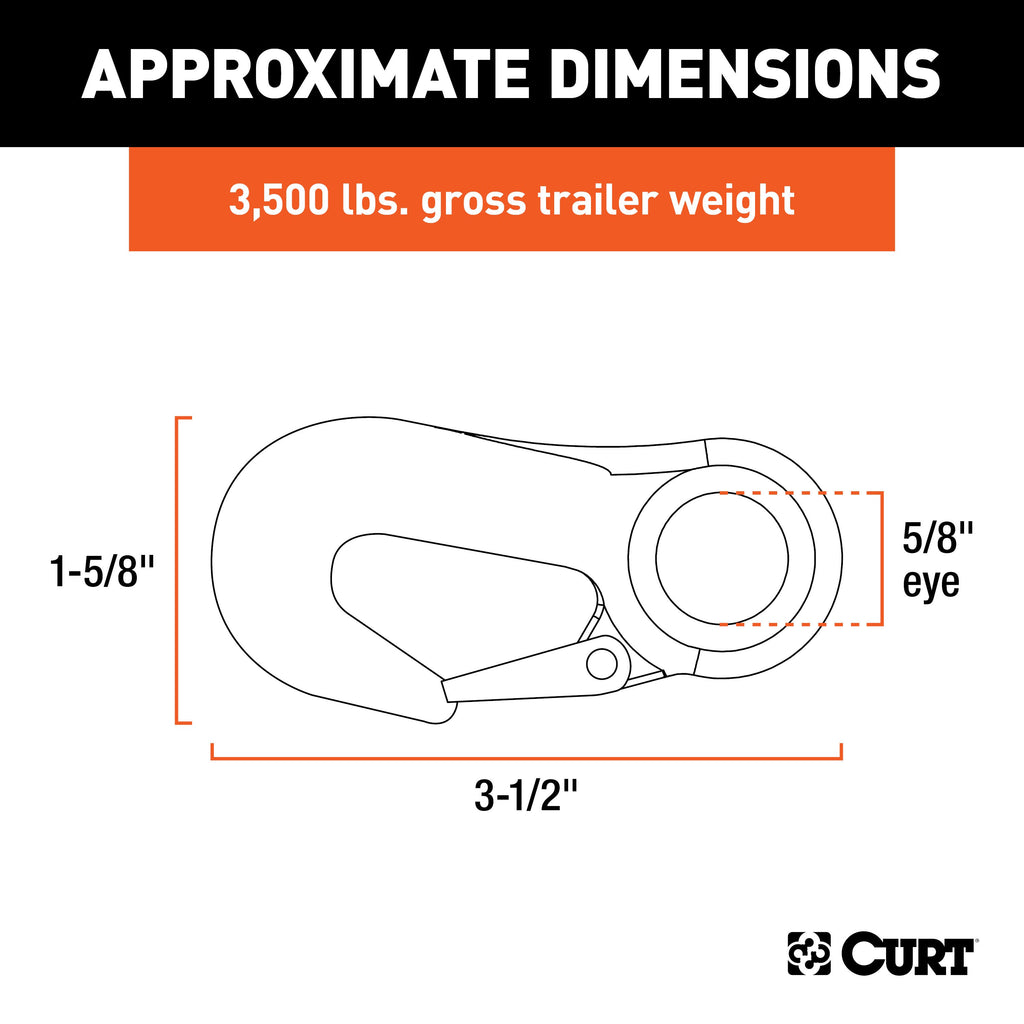 CURT 81360 Snap Hook with 5/8" Eye (3,500 lbs.)