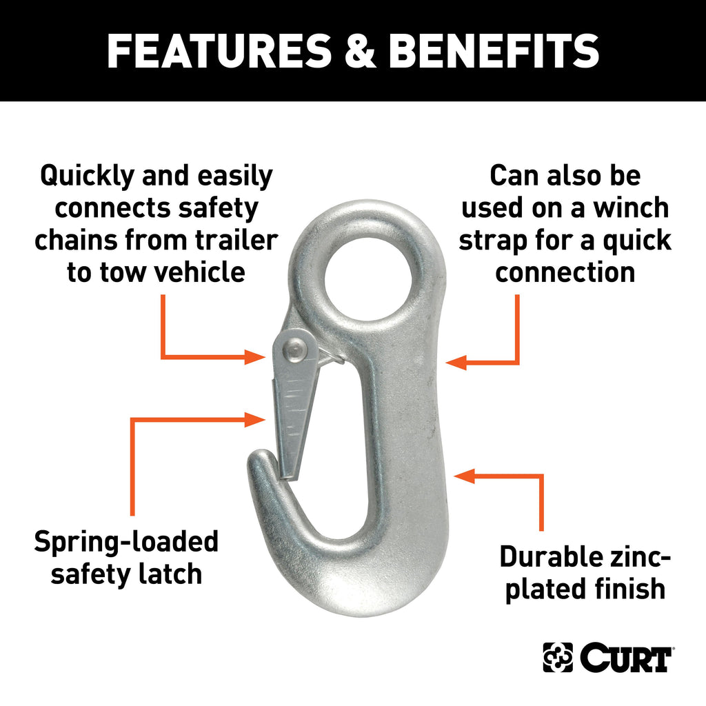 CURT 81360 Snap Hook with 5/8" Eye (3,500 lbs.)