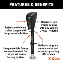 Load image into Gallery viewer, CURT 813748 Lippert Power Stance Tongue Jack, 3,500 lbs