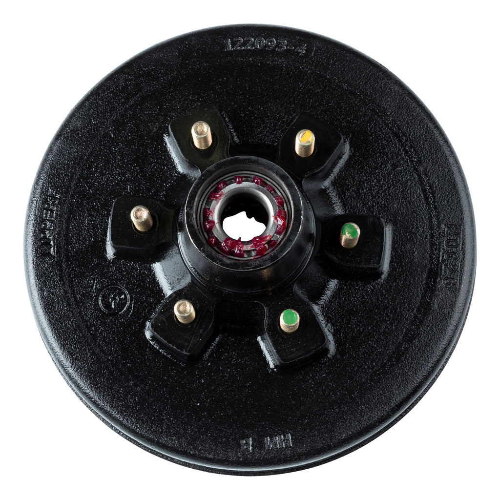 CURT 814202 12" RV Brake Drum Hub for 6,000-lb Axle - 6 on 5.5", 1/2" Stud (Fully Assembled)