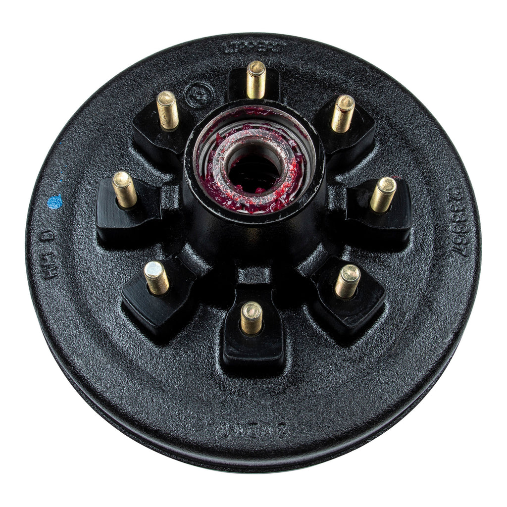 CURT 814203 12" RV Brake Drum Hub for 7,000-lb Axle - 8 on 6.5", 1/2" Stud (Fully Assembled)
