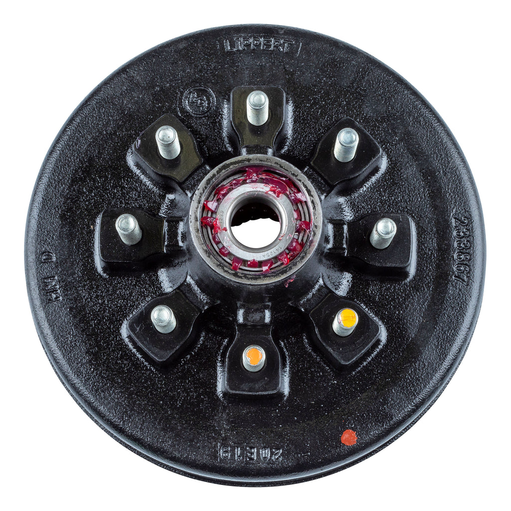 CURT 814204 RV Brake Drum Hub for 7,000-lb. Axle - 8 on 6.5", 9/16" Stud (Fully Assembled)