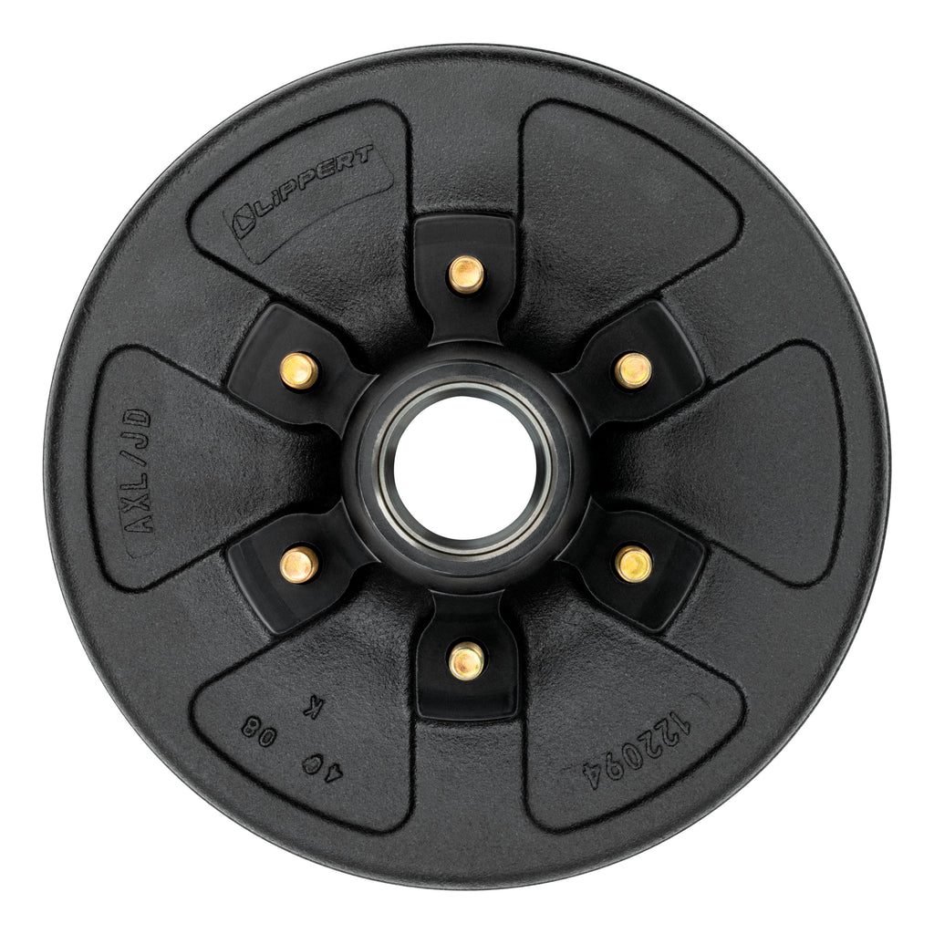 CURT 814211 12" Brake Hub with Bearing Kit, 6,000-lb. Axles, 6 on 5-1/2" Bolt Pattern