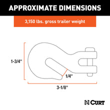 Load image into Gallery viewer, CURT 81502 1/4" Clevis Grab Hook (3,150 lbs, 3/8" Pin)