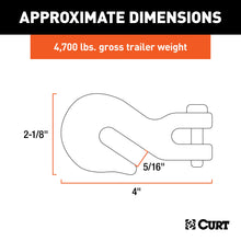 Load image into Gallery viewer, CURT 81503 5/16" Clevis Grab Hook (4,700 lbs, 7/16" Pin)