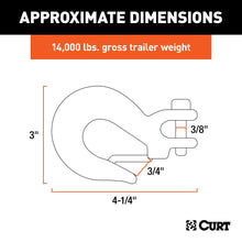 Load image into Gallery viewer, CURT 81550 5/16" Safety Latch Clevis Hook (14,000 lbs, 3/8" Pin)