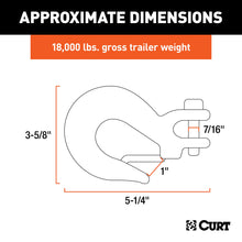 Load image into Gallery viewer, CURT 81560 3/8" Safety Latch Clevis Hook (18,000 lbs, 7/16" Pin)