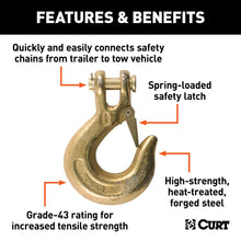 Load image into Gallery viewer, CURT 81560 3/8" Safety Latch Clevis Hook (18,000 lbs, 7/16" Pin)
