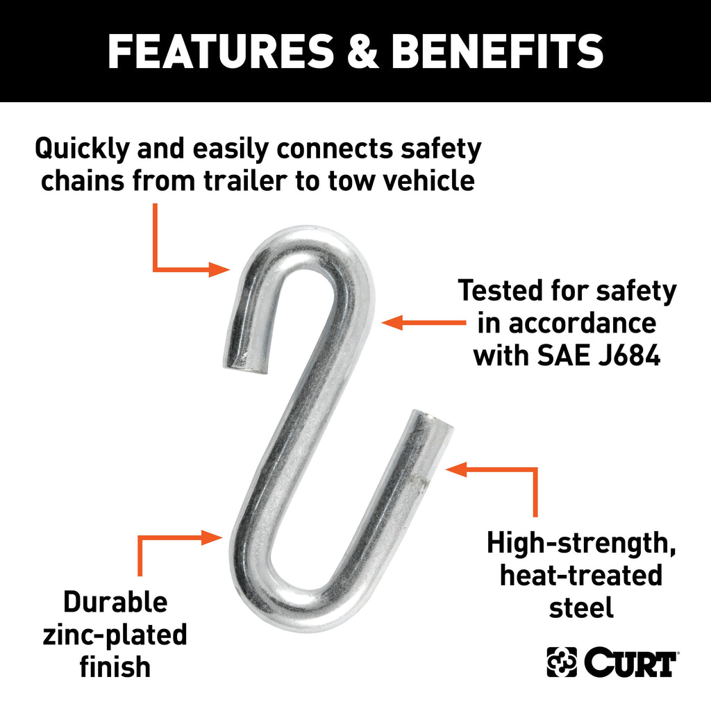 CURT 81620 Certified 17/32" S-Hook (7,600 lbs.)