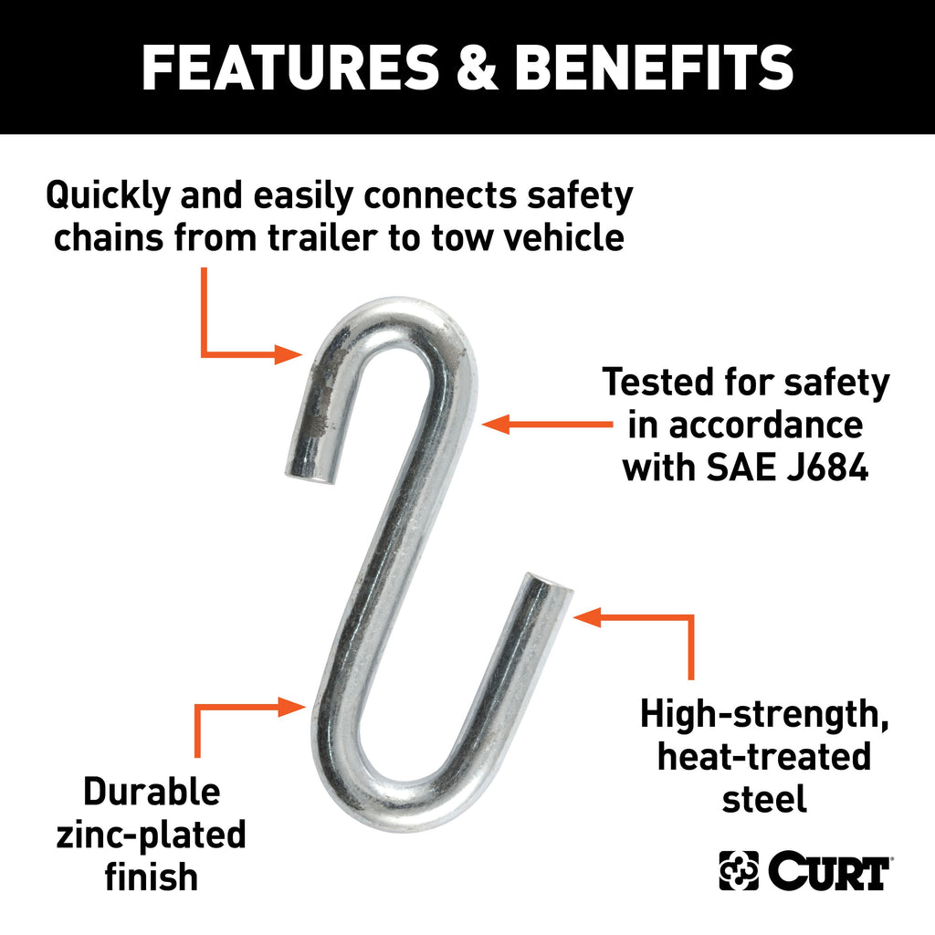 CURT 81640 Certified 13/32" S-Hook (3,500 lbs.)