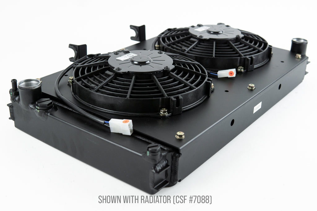 CSF Cooling - Racing & High Performance Division 8180 Porsche 944 / 924S All-Aluminum Fan Shroud w/ Dual 9-inch SPAL Fan for Select Porsche 924, Porsche 944