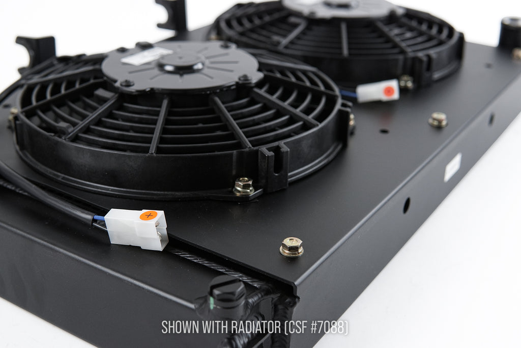 CSF Cooling - Racing & High Performance Division 8180 Porsche 944 / 924S All-Aluminum Fan Shroud w/ Dual 9-inch SPAL Fan for Select Porsche 924, Porsche 944