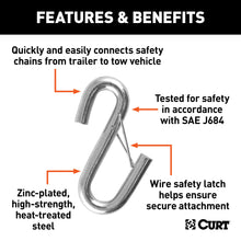Load image into Gallery viewer, CURT 81810 Certified 3/8" Safety Latch S-Hook (2,000 lbs.)
