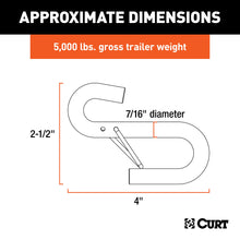 Load image into Gallery viewer, CURT 81820 Certified 7/16" Safety Latch S-Hook (5,000 lbs.)