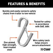 Load image into Gallery viewer, CURT 81820 Certified 7/16" Safety Latch S-Hook (5,000 lbs.)