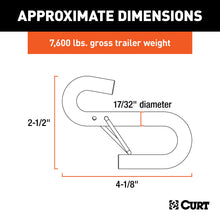 Load image into Gallery viewer, CURT 81830 Certified 17/32" Safety Latch S-Hook (7,600 lbs.)