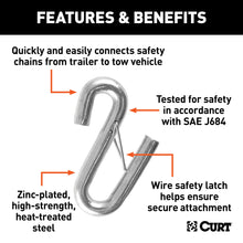 Load image into Gallery viewer, CURT 81830 Certified 17/32" Safety Latch S-Hook (7,600 lbs.)