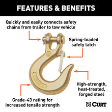 Load image into Gallery viewer, CURT 81900 1/4" Safety Latch Clevis Hook (7,800 lbs, 5/16" Pin)