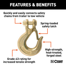 Load image into Gallery viewer, CURT 81910 1/2" Safety Latch Clevis Hook (35,000 lbs, 5/8" Pin)