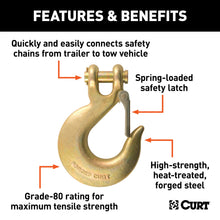 Load image into Gallery viewer, CURT 81920 5/8" Safety Latch Clevis Hook (65,000 lbs, 3/4" Pin)