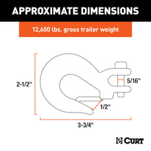 Load image into Gallery viewer, CURT 81940 1/4" Safety Latch Clevis Hook (12,600 lbs, 5/16" Pin)