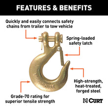 Load image into Gallery viewer, CURT 81940 1/4" Safety Latch Clevis Hook (12,600 lbs, 5/16" Pin)